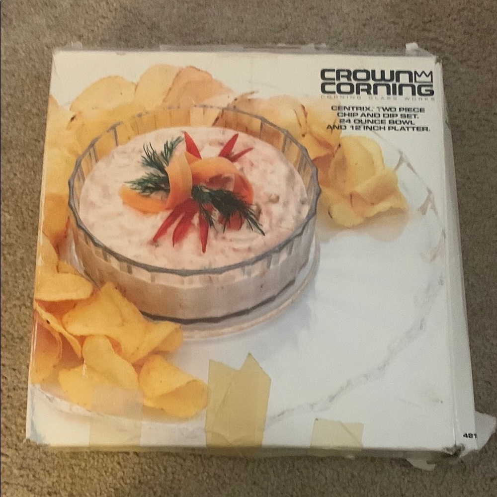 Vintage Crown Corning Centrix Glass Serveware Set for Dining New in Box